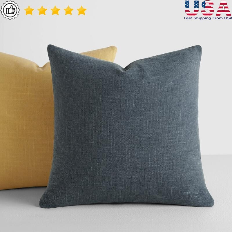 2-Pack Cotton Throw Pillows Removable Covers Zipper Closure Vintage Style New