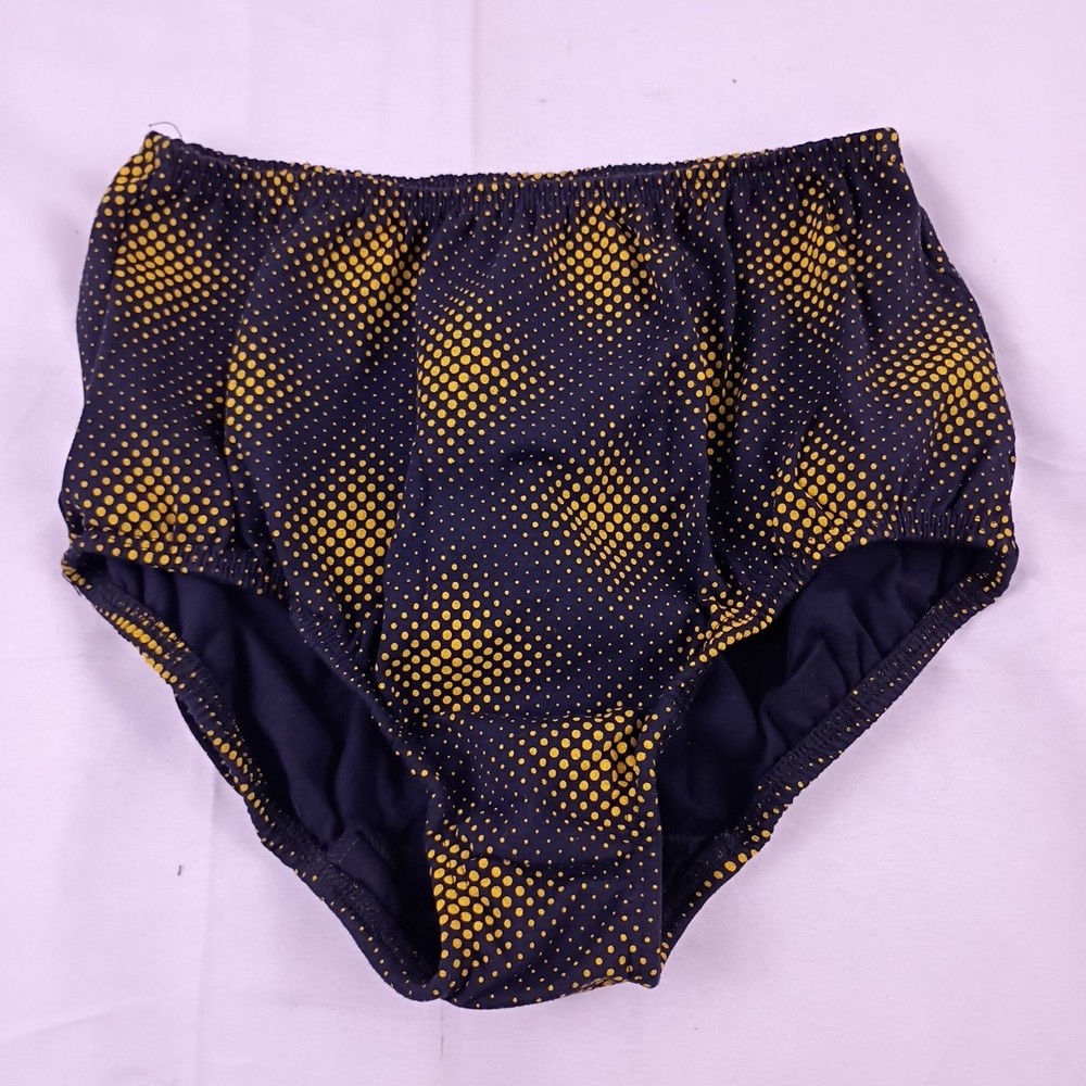 Keddie Kreations of California Women's Black  & Yellow Polka Dot Panties Size S