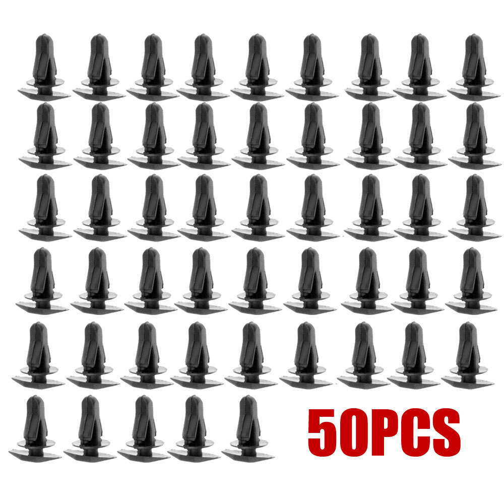 50X Car Parts Sealing Strip Plastic Fixed Fastener Clips Door Window Rivet Black