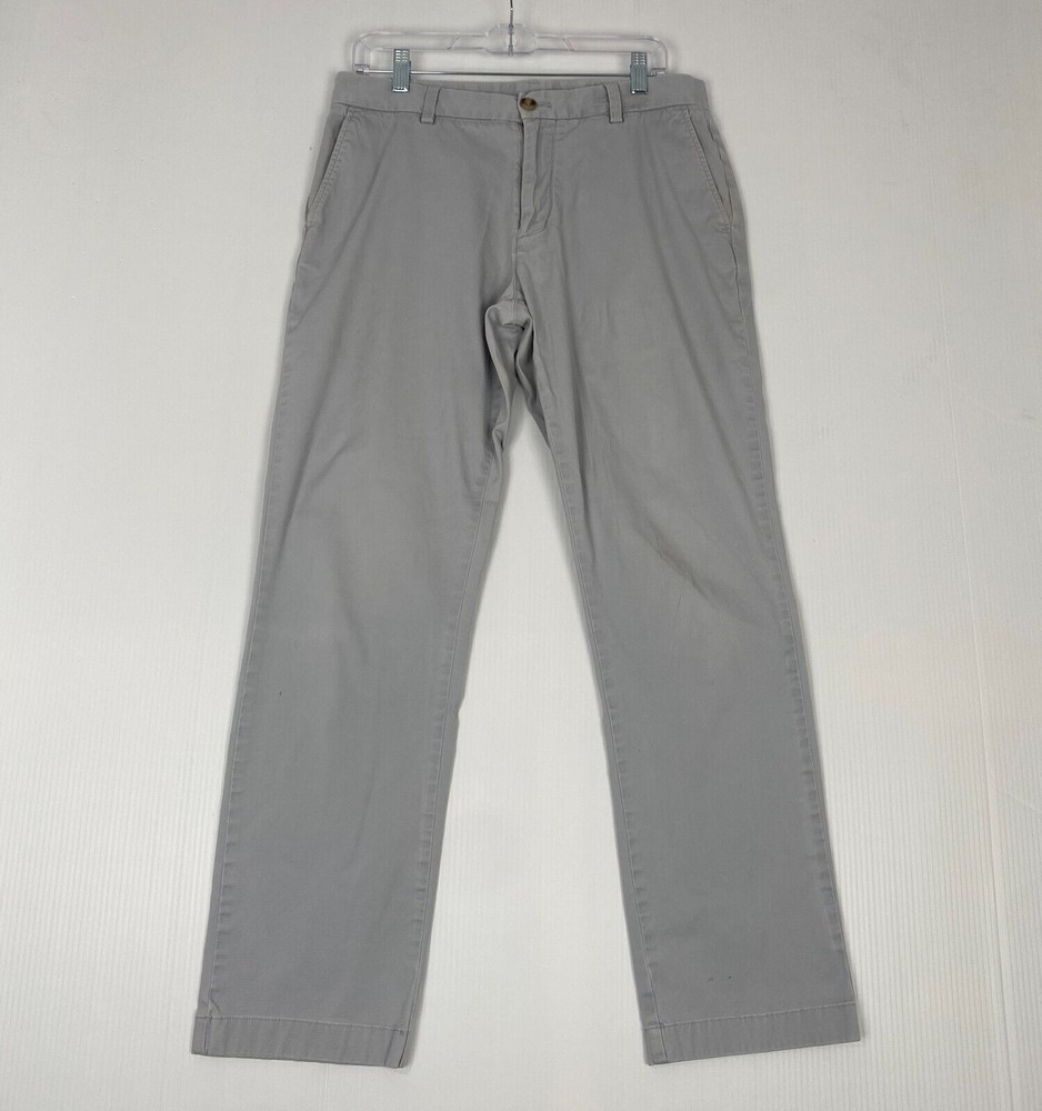 Vineyard Vines Gray Slim Fit Breaker Pants Mens 33X32 Chino Golf Comfort Used