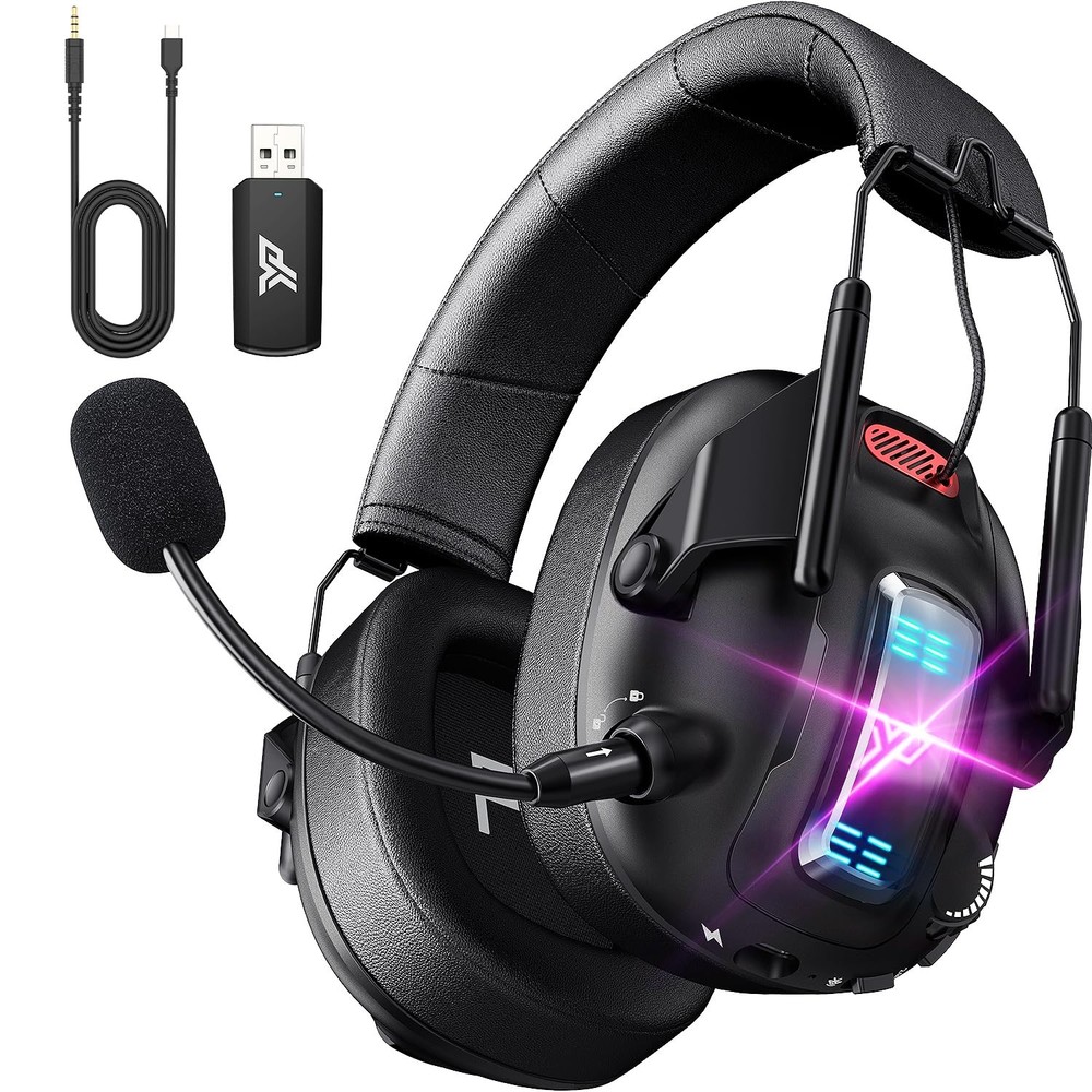 Wireless Over-Ear Gaming Headset for PS5 PS4 PC with USB Connectivity