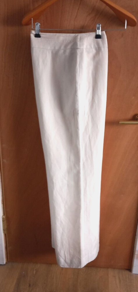 PLANET Beige Wide Leg Dress Trousers Palazzo Pants Smart Summer Cruise 14 UK