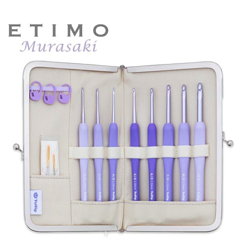 Tulip ETIMO Murasaki Crochet Hook Set with Cushion Grip TEM-001 Japanese Model