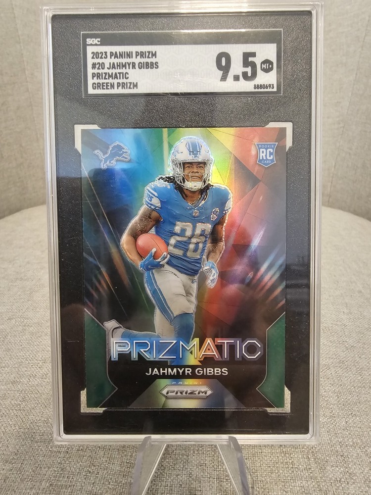 Jahmyr Gibbs RC 2023 Prism Prizmatic Halo GRADED SGC 9.5 LIONS