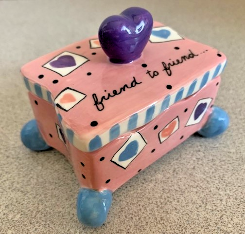 Bella Casa Ceramic Trinket Box for Kids 4x3x3 Friend Themed