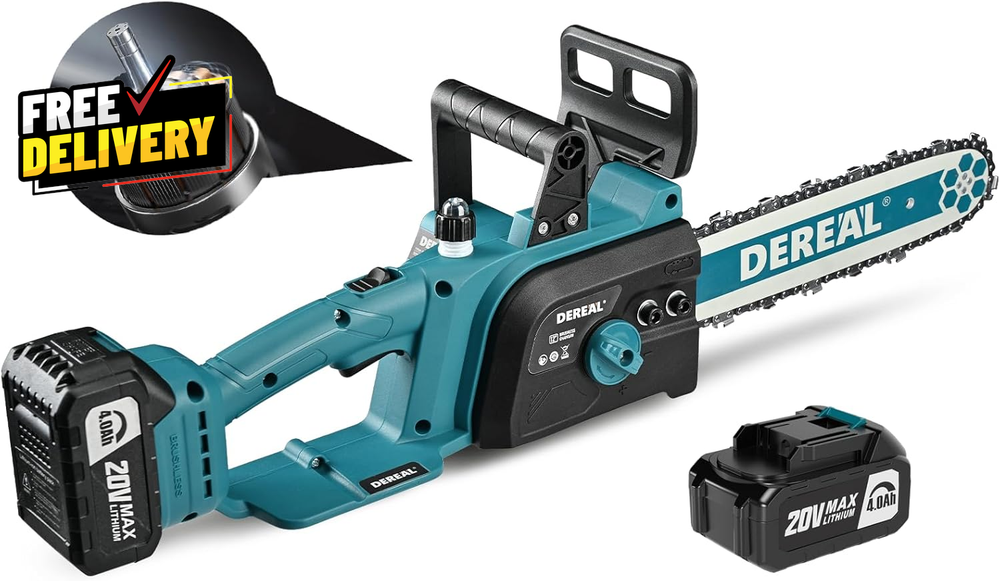 12-Inch Brushless Cordless Chainsaw with 20V 4.0Ah Battery