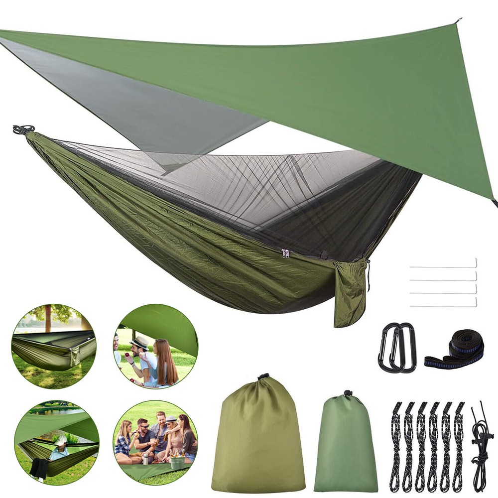 440lbs Portable Double Person Camping Hammock Tent with Mosquito Net Hanging Bed