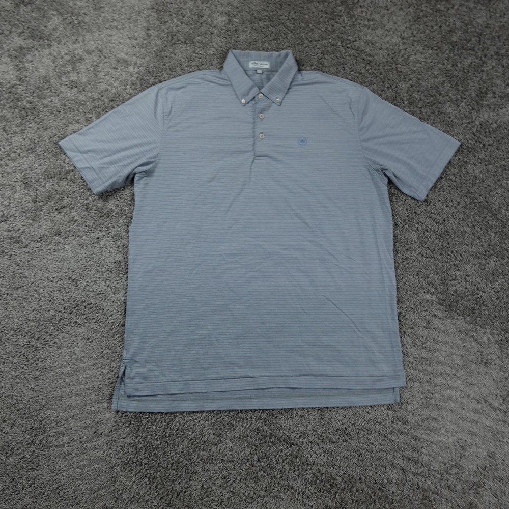 Peter Millar Polo Shirt Mens Large Summer Comfort Crown Crafted Golf Stripes