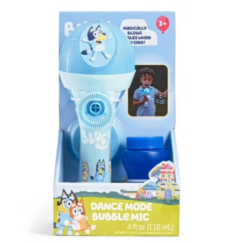 Bluey Dance Mode Interactive Bubble Microphone with Sing-Along Fun