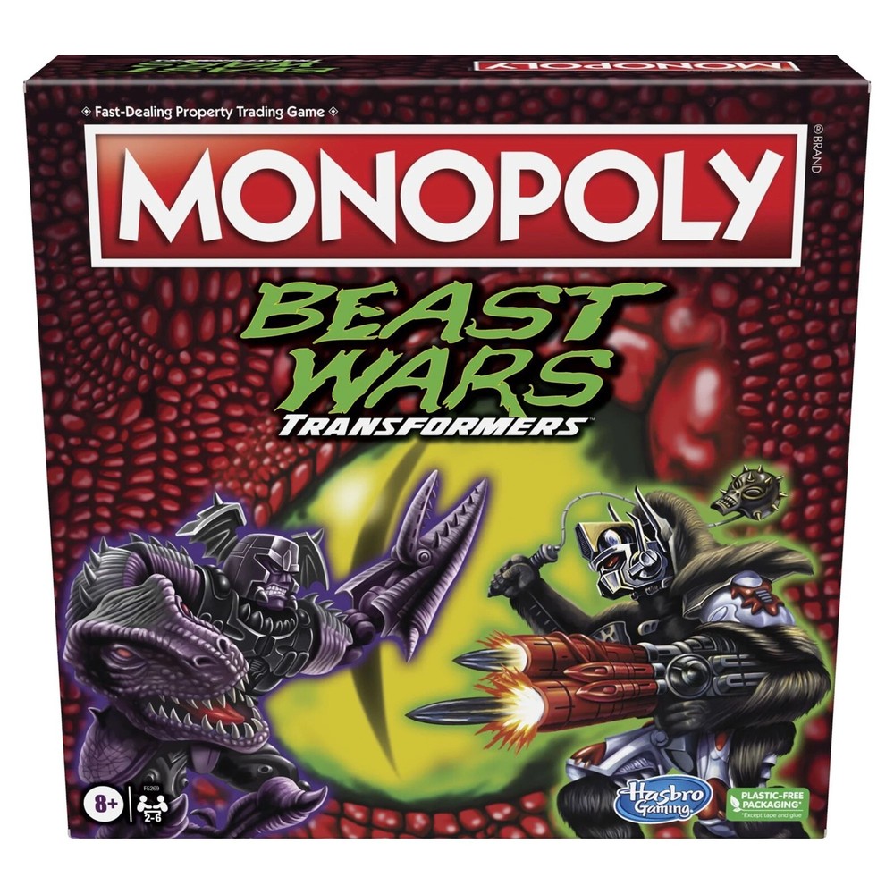 Monopoly Transformers Beast Wars Trading Board Game 14 Tokens Brand New Sealed
