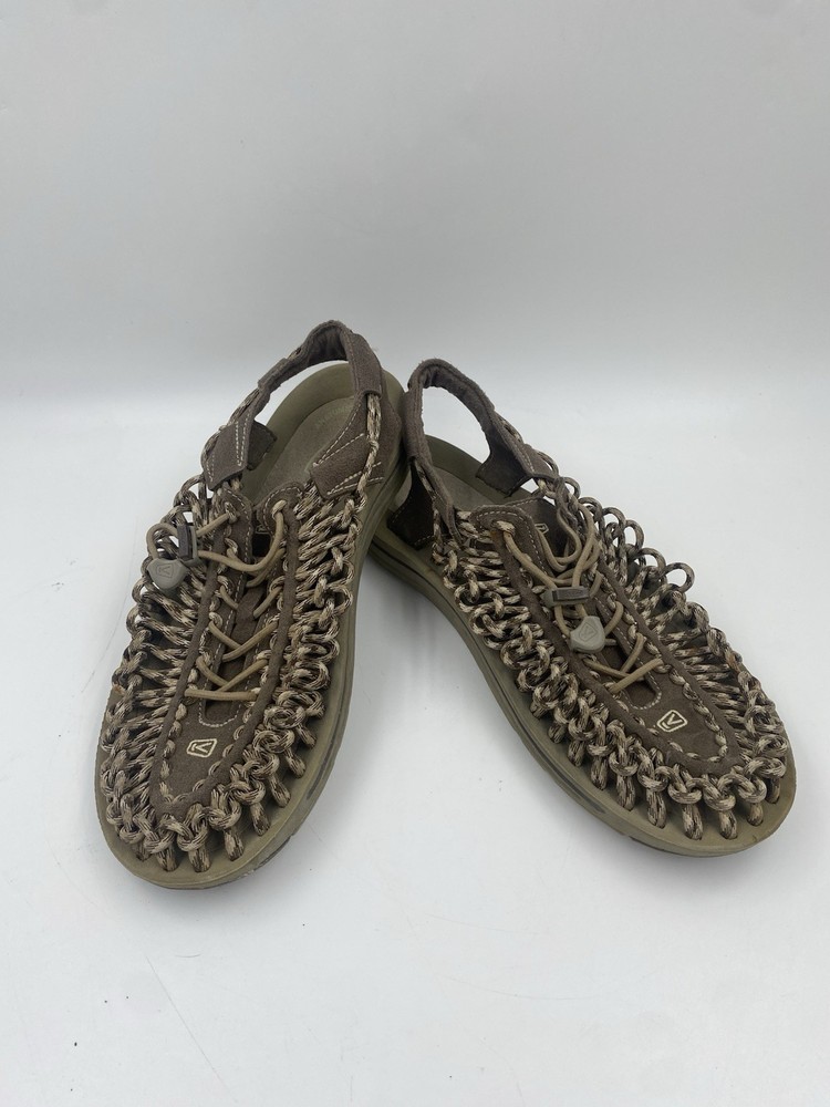 Keen Uneek Two Cord Gray Bungee Cord Comfort Water Sandals Men's 9.5