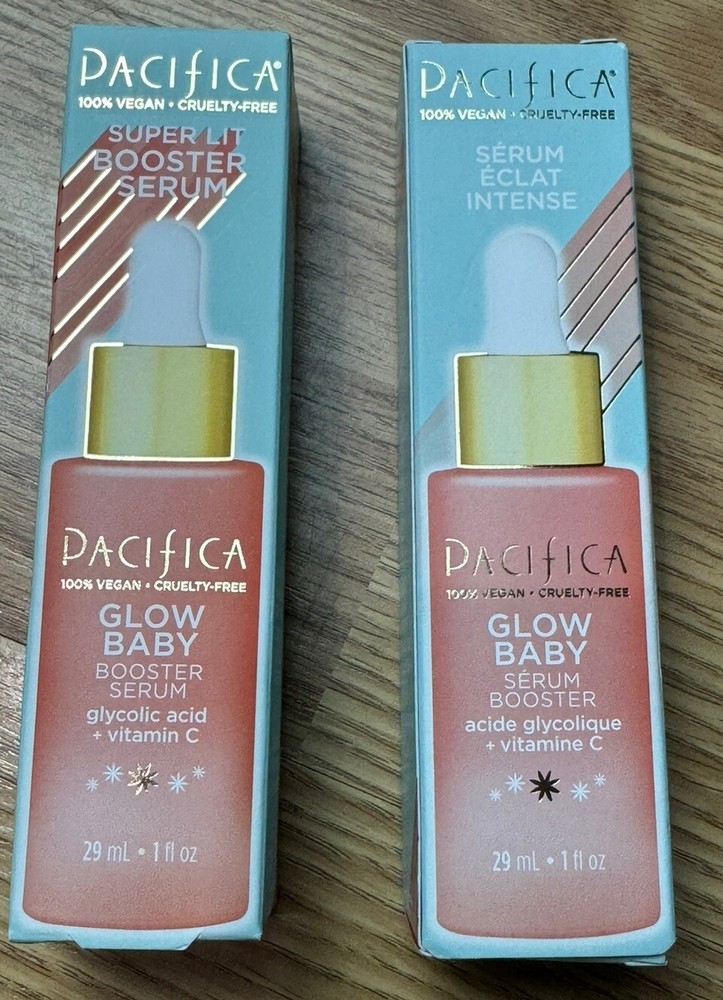 Pacifica Super Lit Glow Baby Booster Serum Glycolic Acid & Vitamin C 1oz X2 NEW