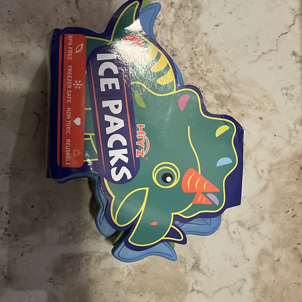 HiYZ Dinosaur Triceratops Ice Packs for Lunch Boxes - Reusable Kids 4 Pack