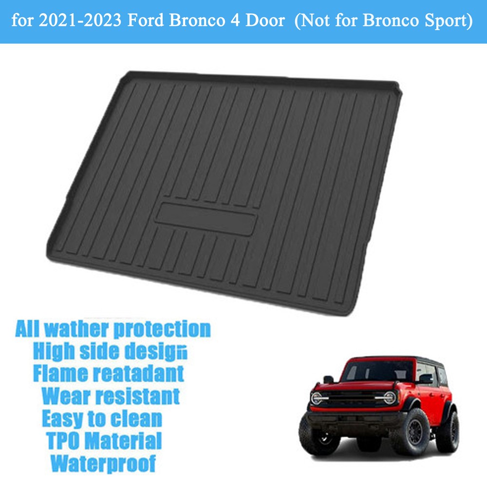 Cargo Mat Trunk Liner Easy To Clean Waterproof for 2021-2023 Ford Bronco 4 Door
