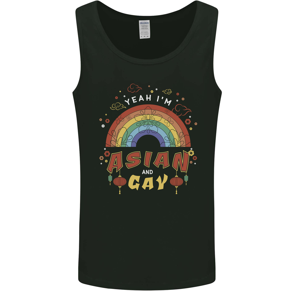 Asian and Gay Funny Gaysian LGBT Pride Mens Vest Tank Top