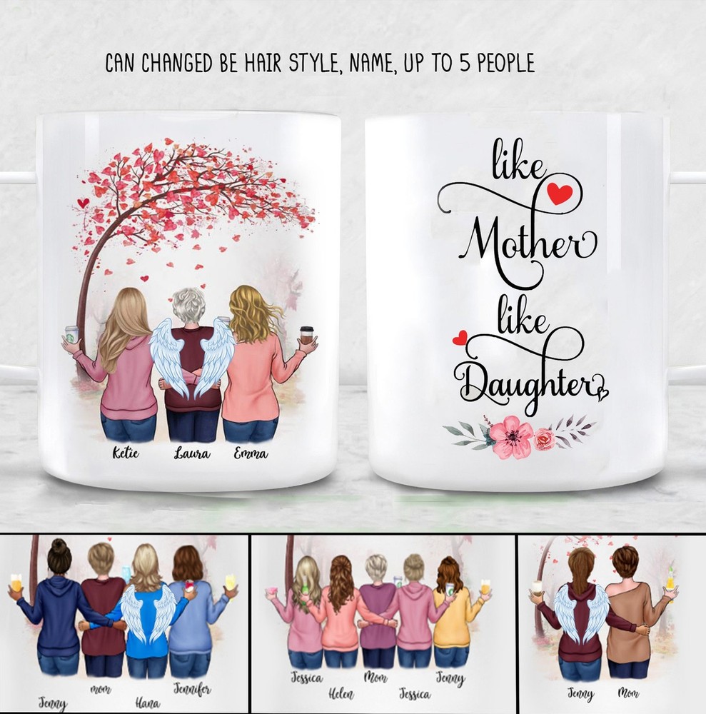Customize Like Mother Like Daughters Mug Personalized Mother's Day Gift Mug