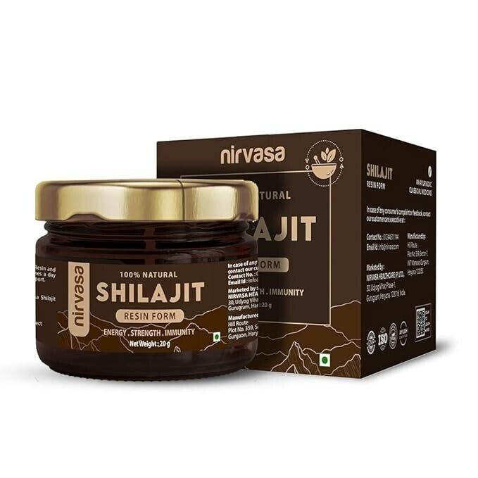 Pure Himalayan Shilajit Resin 20g Boosts Energy and Endurance Nirvasa X3