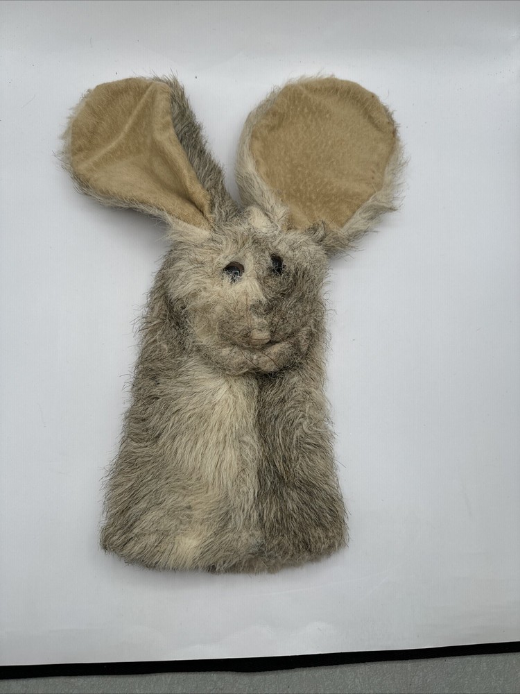 Vintage Bunny Rabbit Mouse Hand Puppet Toys Unknown Maker Large Ears