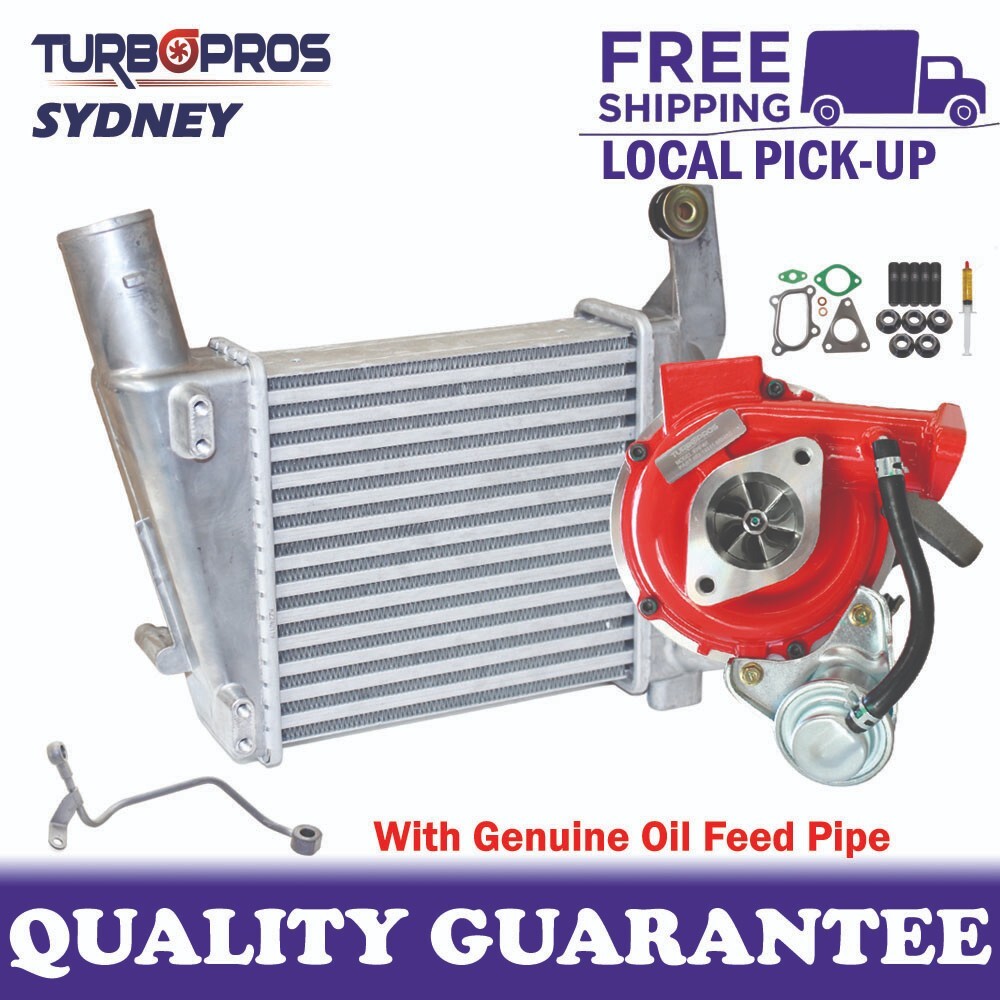 GEN1 High Flow Turbo+63mm Intercooler & Oil Feed Pipe For Nissan Navara D22 2.5L