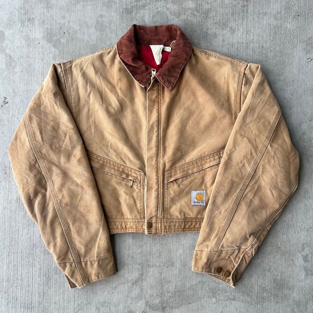 Vintage Y2K Carhartt cropped Detroit brown work jacket