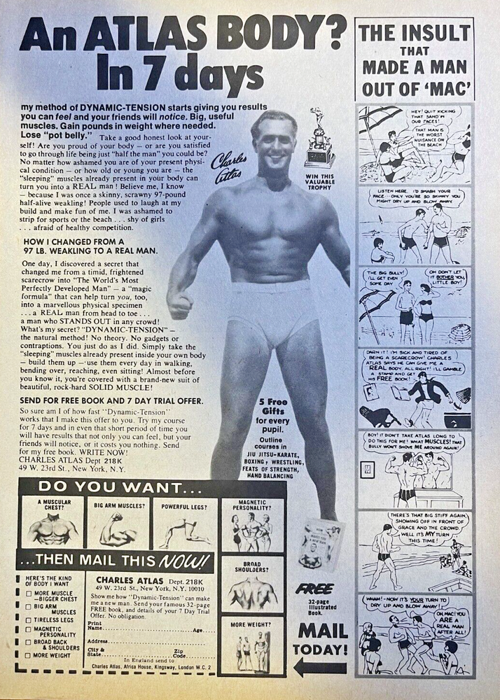 1981 Vintage Advertisement Charles Atlas Body Building Course