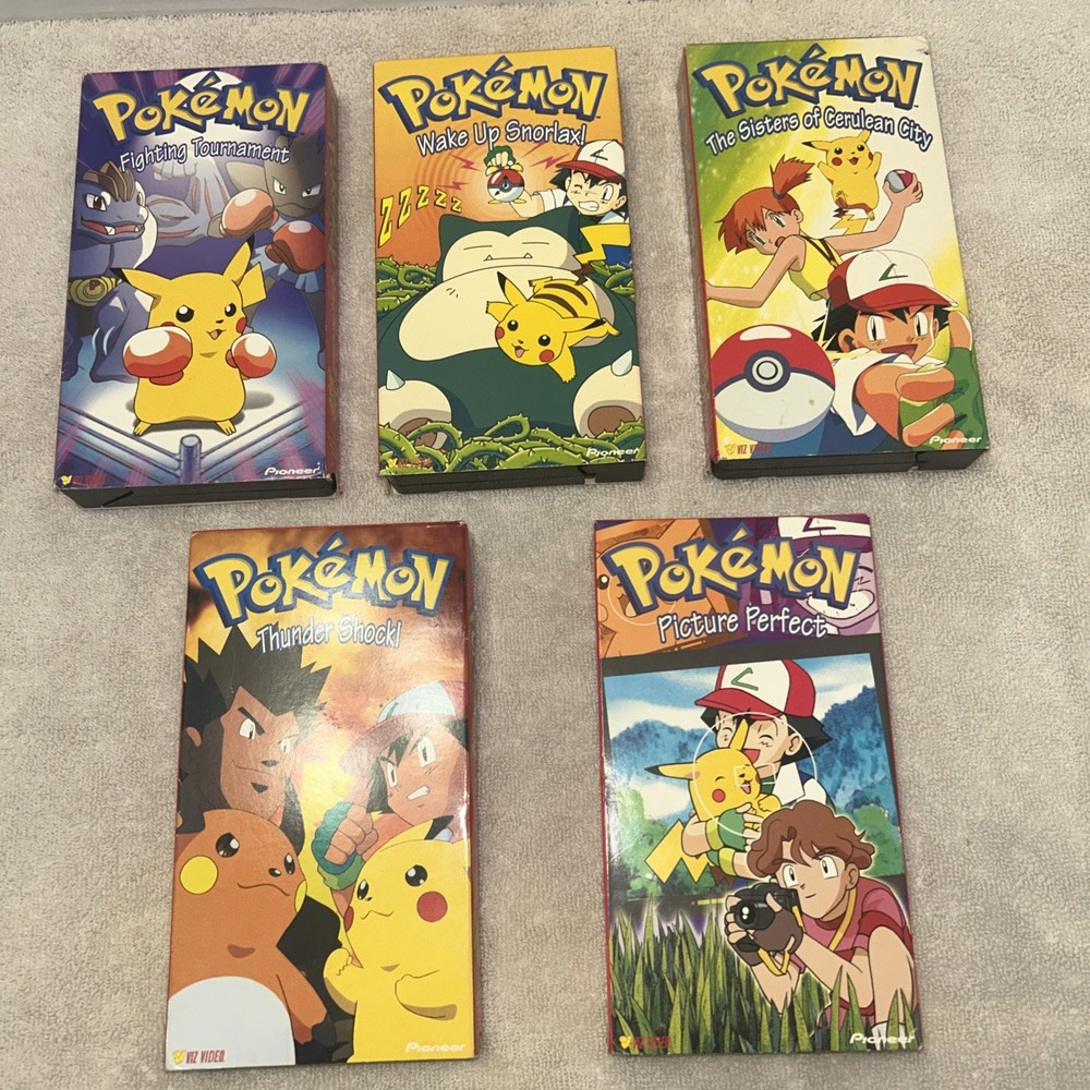 Lot Of 5 Pokémon VHS Tapes Viz Video Pioneer 1990s