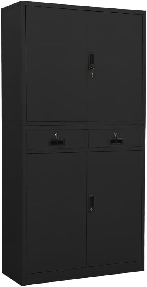 Locking Cabinet with Adjustable Shelves for Home Office Garage or Pantry Storage