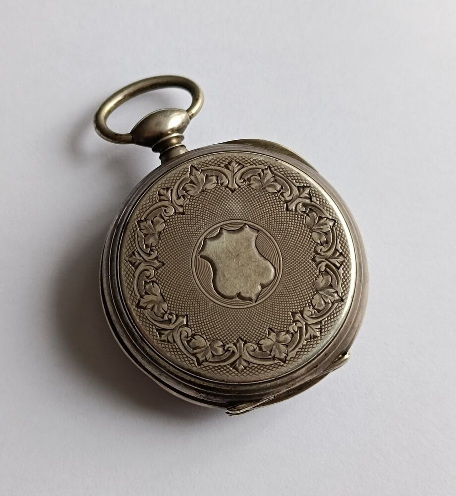 Antique Victorian French Silver Pocket Watch  Hallmarked Crab Cylindre vintage