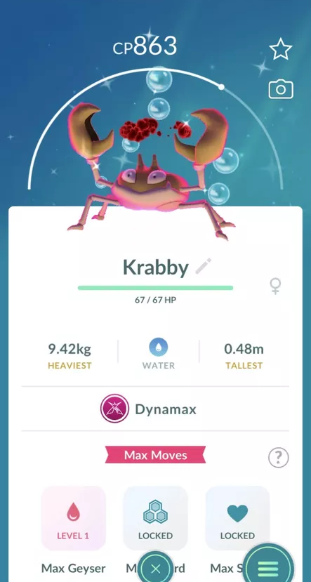 Shiny Dynamax Krabby Pokémon Card – PTC – Check Description for Details  
