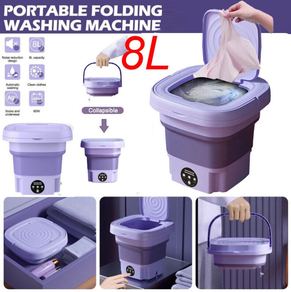Mini Washing Machine 8L Folding Portable Sterilization Drying Laundry Machines*