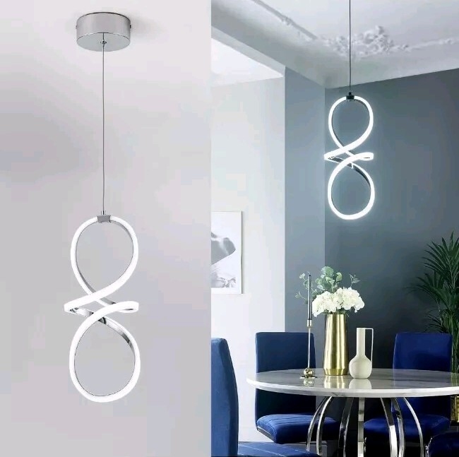 MAYNA Modern LED Pendant Lights Kitchen Island, Chrome Chandelier, 22W...