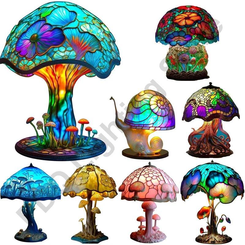 Modern Multicolor LED Mushroom Table Lamp - Touch Battery Powered Acrylic Novelty Light