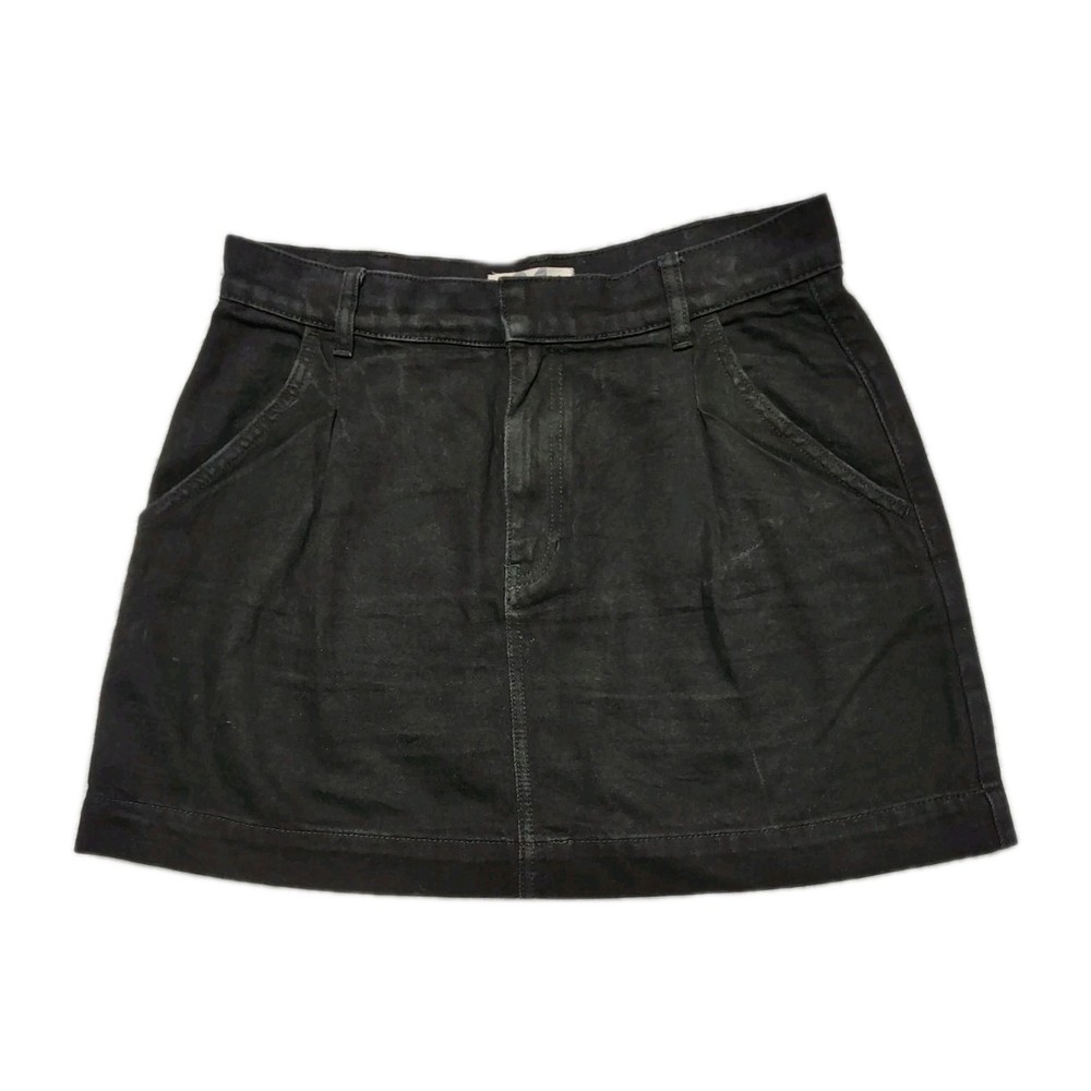 FP We The Free Black Faded Denim Skirt - Women's Size 31 Marbled Wash