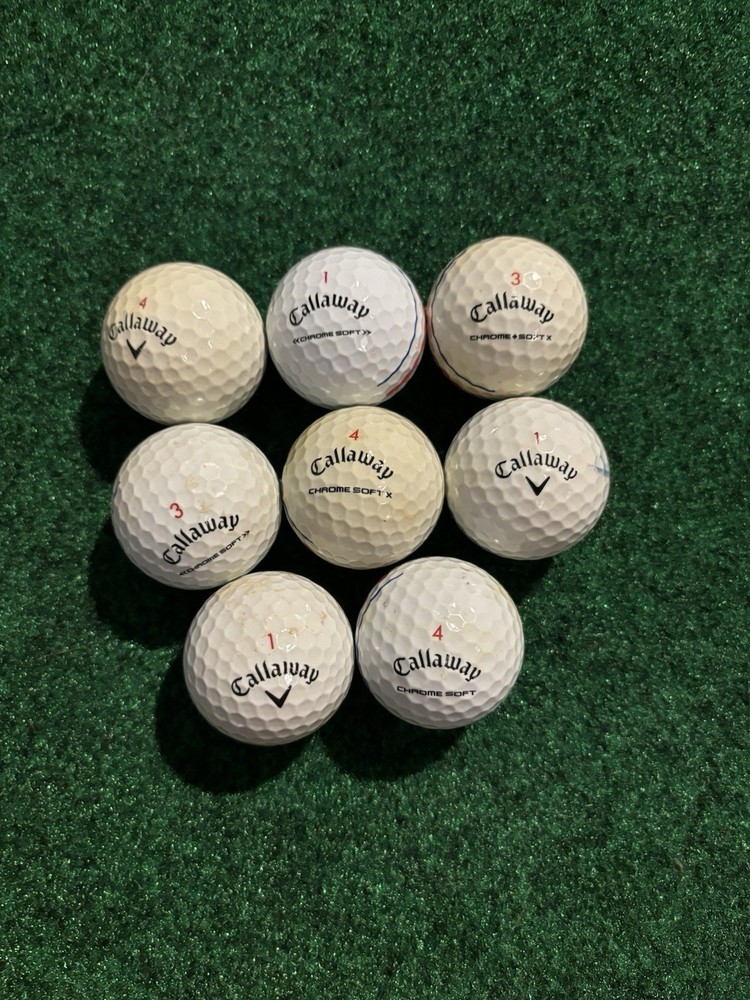 8 Count Refurbished White Callaway Chrome Soft Golf Balls
