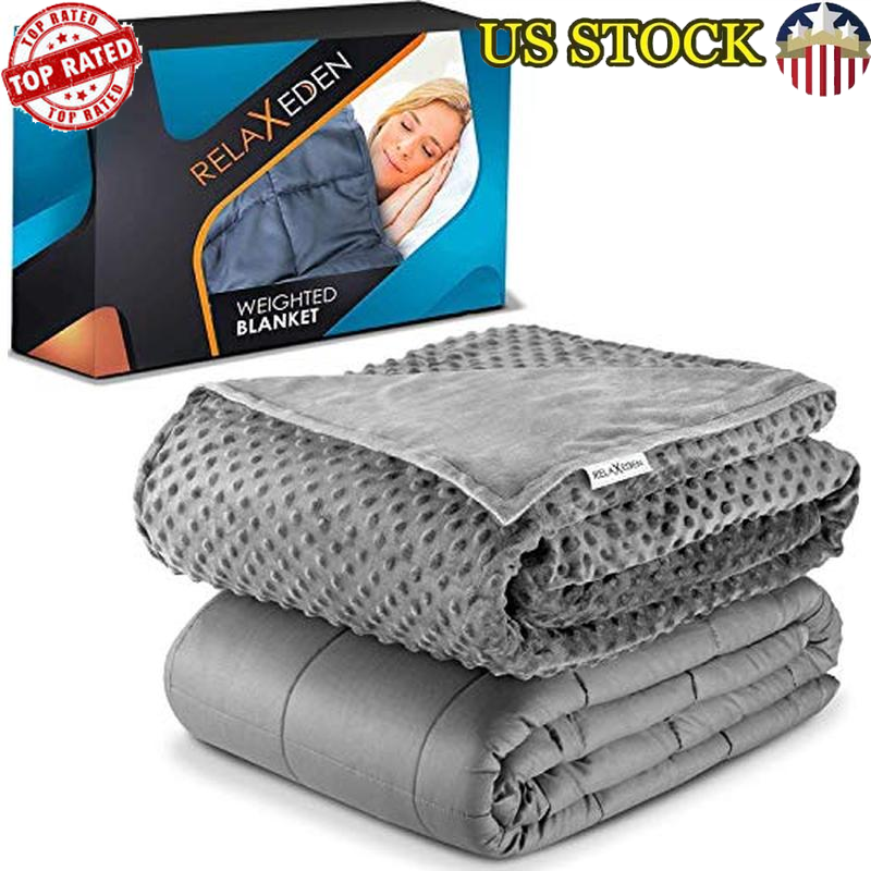 15 lb Washable Weighted Blanket with Removable Duvet Cover – Heavy & Breathable for Adults