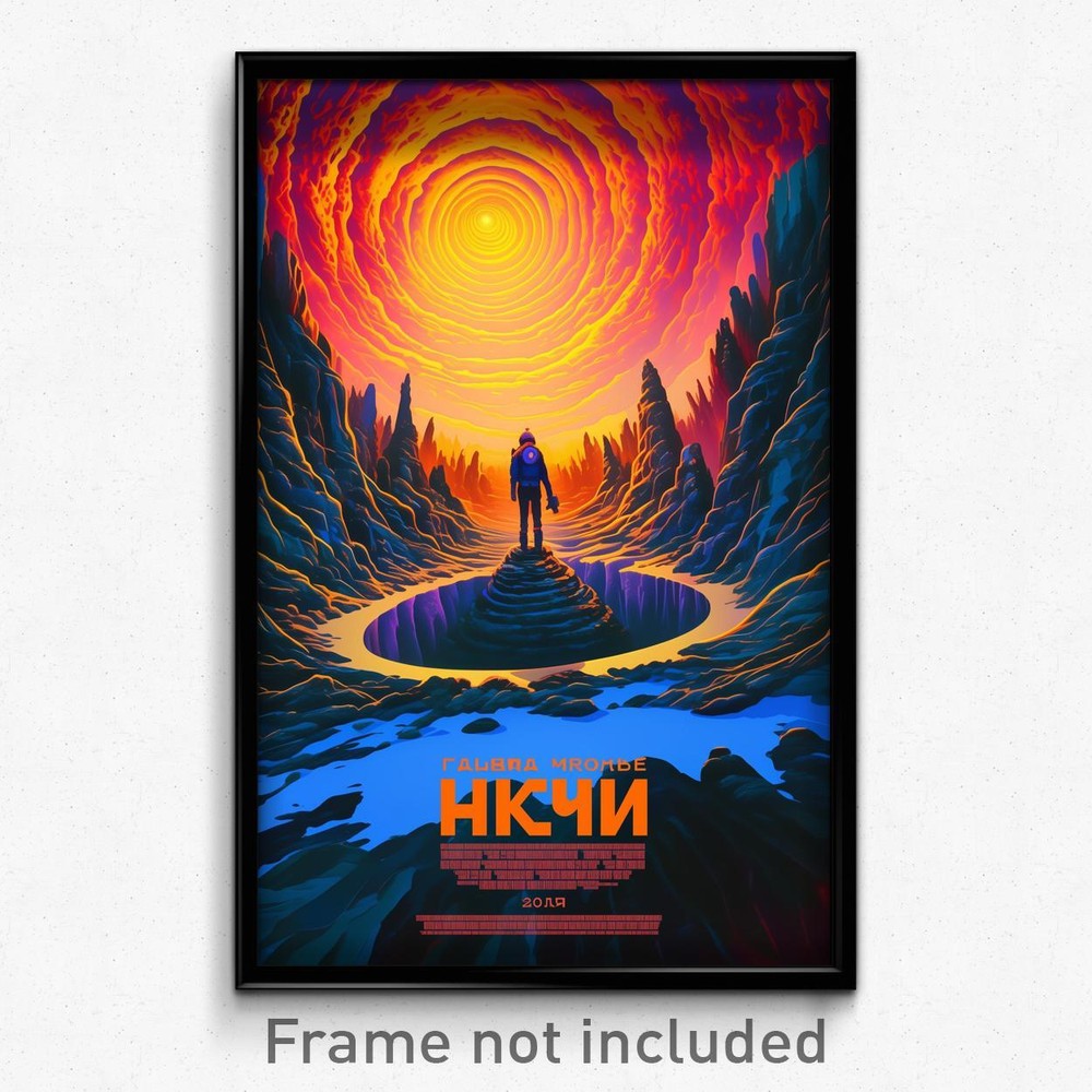 Russian Psychedelic Art Retro Film Poster - Dazzling Chasm Movie Print