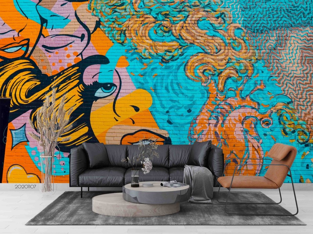 3D Woman Mural Graffiti Wall Murals Wallpaper Murals Wall Sticker