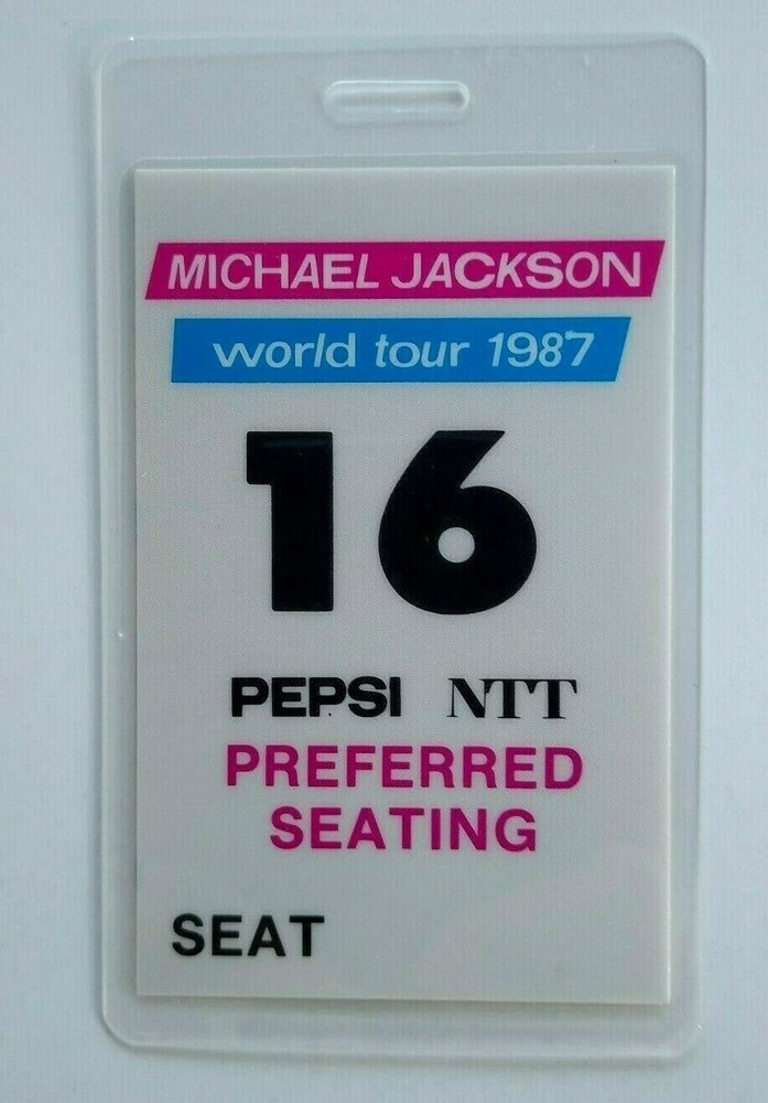 Michael Jackson Preferred Seat #16 Backstage Pass Original Bad 1987 Concert Tour