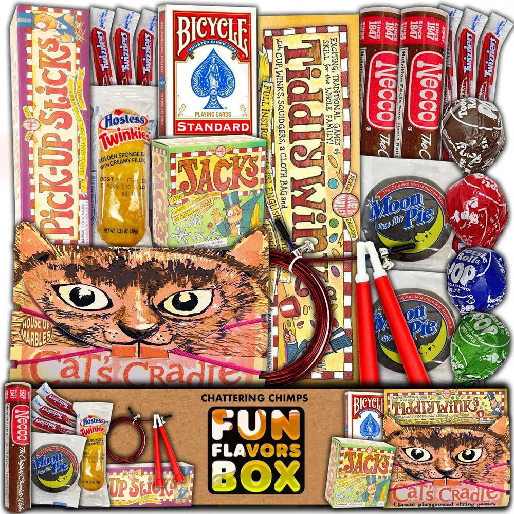 Fathers Day Mens Retro Gift Box, Classic Toys, Classic Candy, Snack Care Package-image