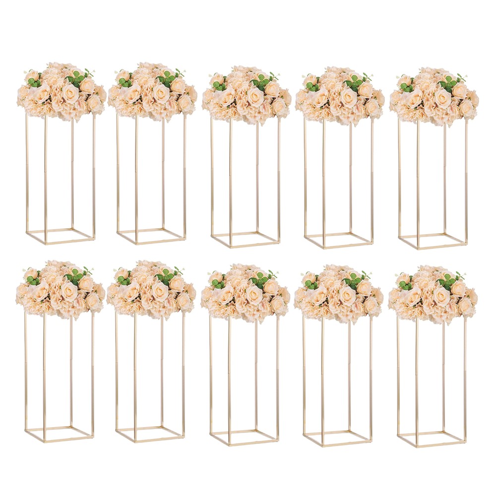 10PCS Clear Flower Stand Iron Column Vase Wedding Party Home Decorations