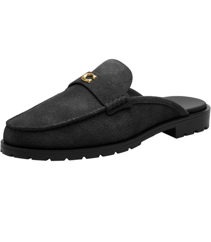 Coach Women's Jocelyn Backless Loafer in Charcoal/Black - Size 5