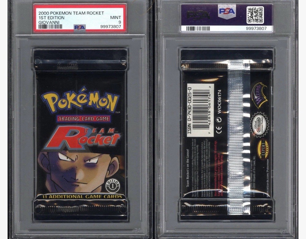 Pokémon Team Rocket 1st Edition Booster Pack Giovanni PSA 9 2000 English