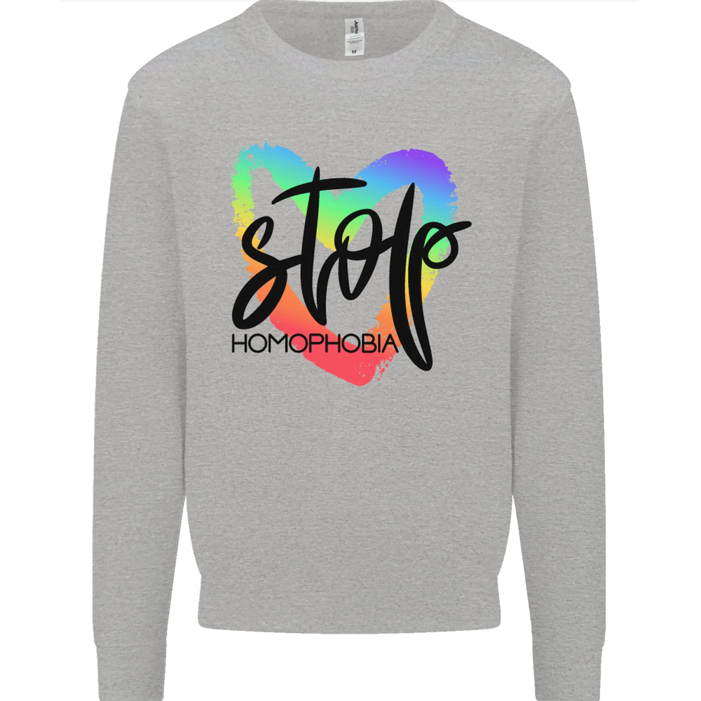 Stop Homophobia Gay Pride Day Awareness Mens Sweatshirt Jumper-image
