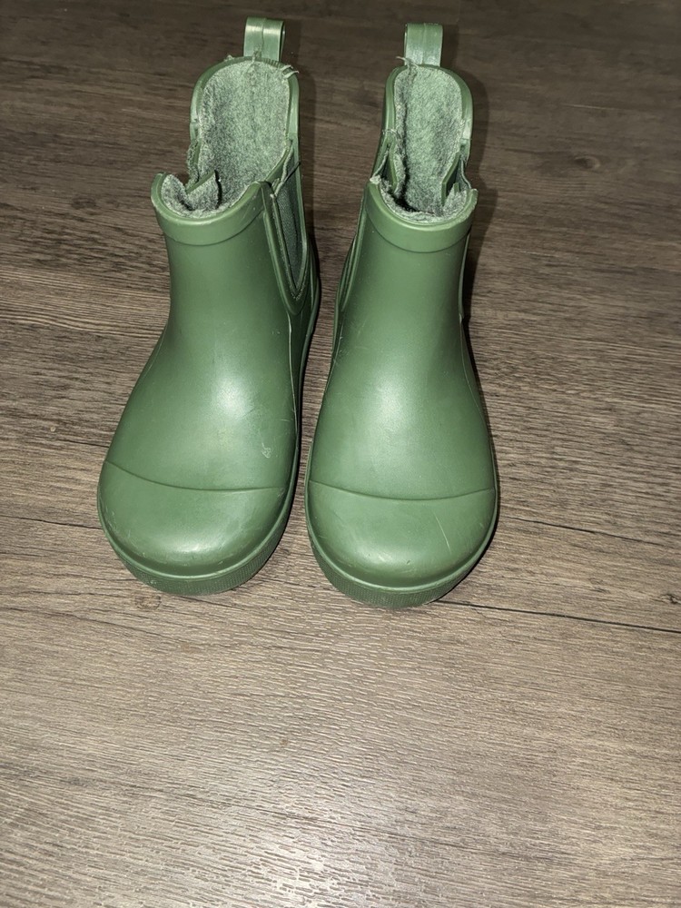 BEARPAW Waterproof Rain Boots Green Unisex Kids Rubber Size 10