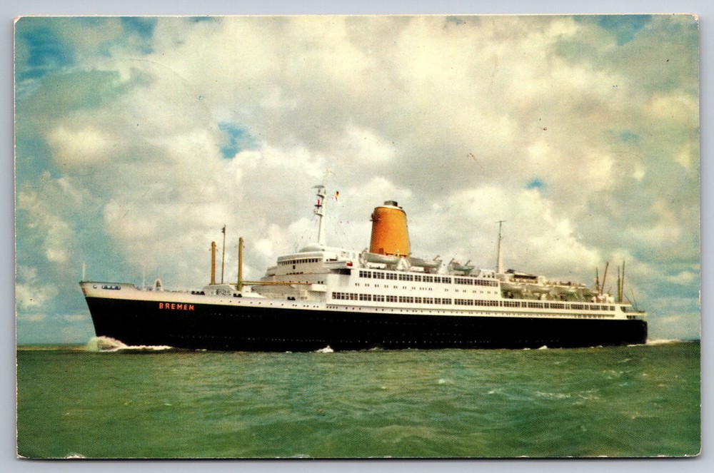 TS Bremen Ocean Liner Norddeutscher Lloyd Cruise Ship Postcard Z12