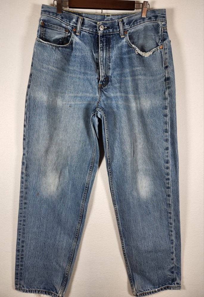Levis 560 Jeans Men 34x32 Blue Loose Fit Tapered Leg Baggy