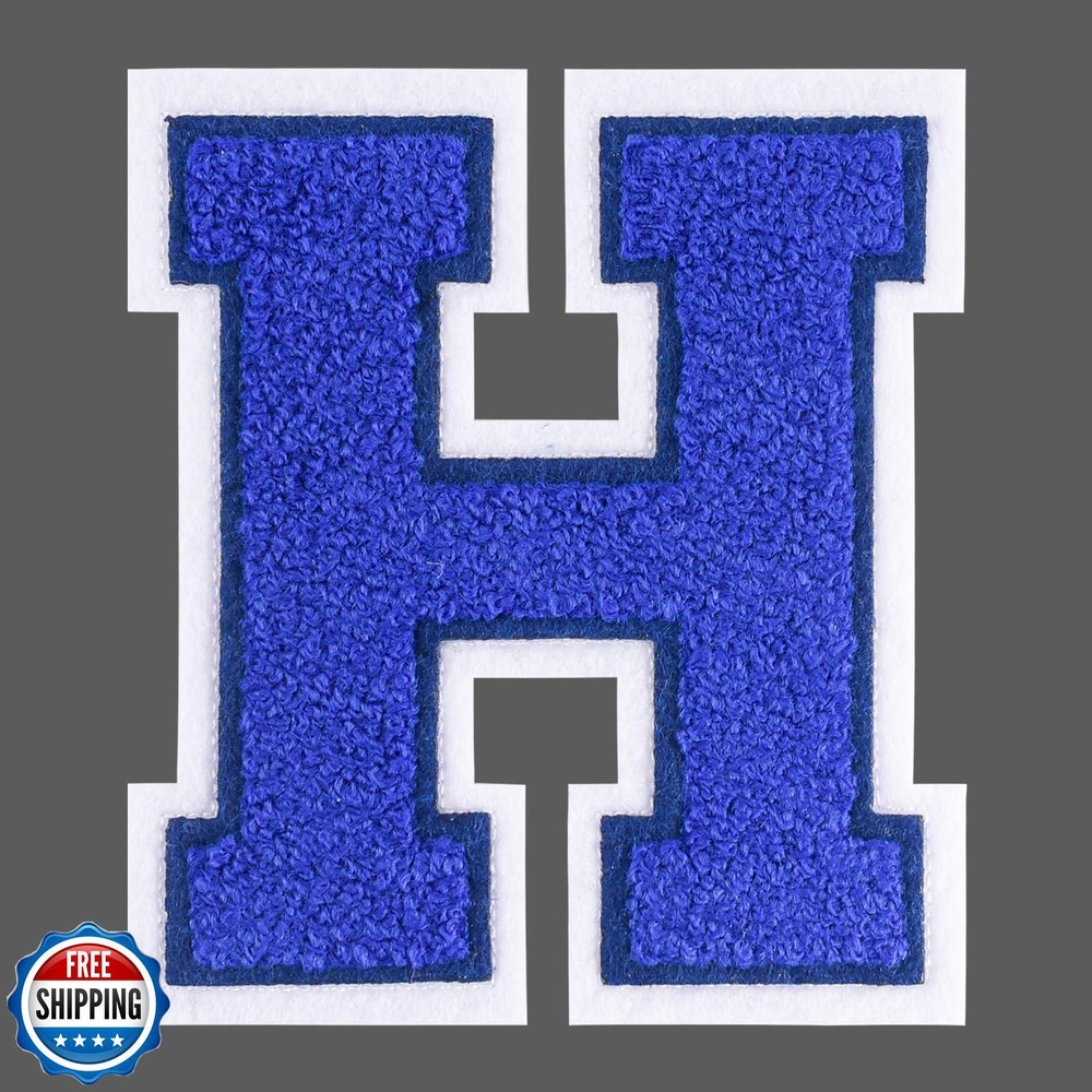 FANCIBAND 4.5 Inch Blue Iron On Letterman Jacket Patches for Clothing