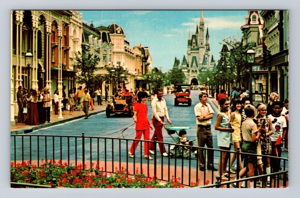 Vintage Orlando Florida Main Street USA Walt Disney World Postcard