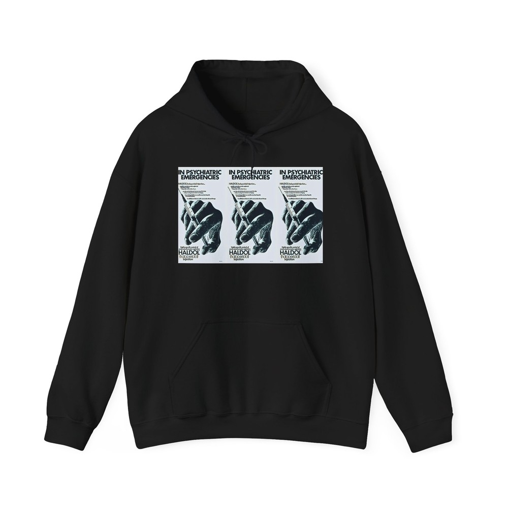 Halidol Retro Ad Art Graphic Print Art Crew Unisex Heavy Blend Hooded Sweatshirt