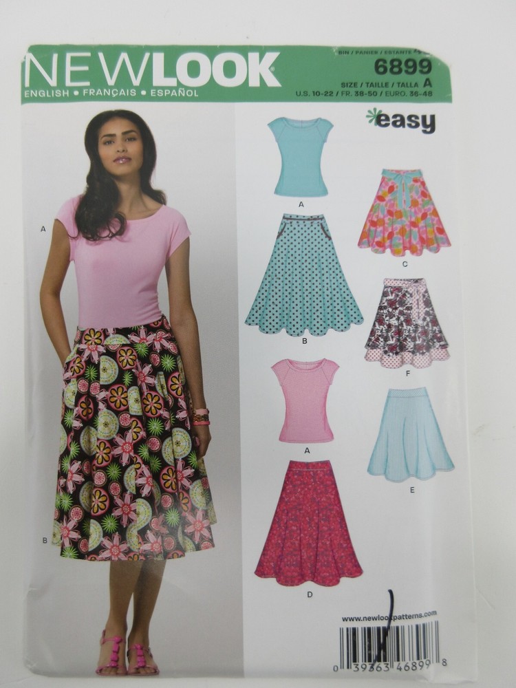 Simplicity New Look Misses' SKIRT & KNIT TOPS 6899 Size U.S. A (10 - 22)
